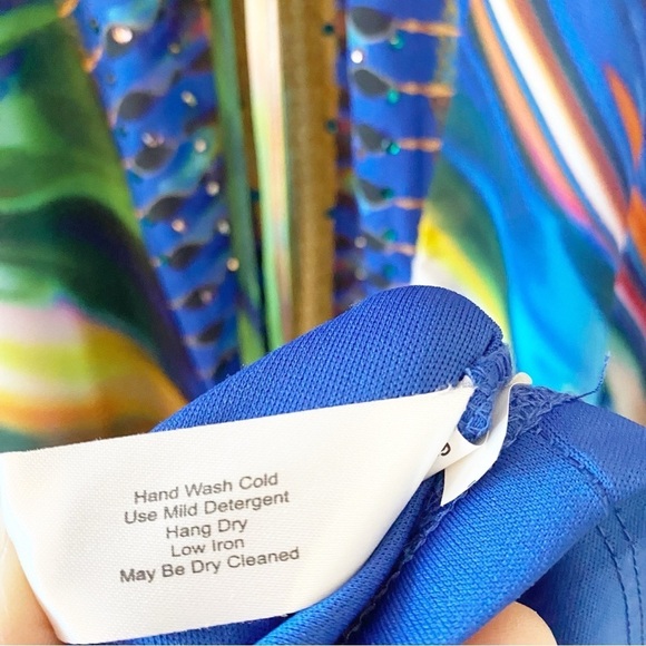 BOSTON PROPER Multicolor Swirl Embellished Maxi Dress Resortwear Vacation - Picture 10 of 12